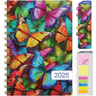 HARDCOVER 2025 Planner 5,5""""x8"""": 14 m?neder (november 2024 - december 2025) Daglig ugentlig M?nedlig planl?gger ?rlig dagsorden Bogm?rke Lommema