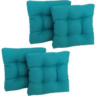 Br?ndende n?le indend?rs/udend?rs Firkantet tuftede stolepude 19"""" x 19"""" Aqua Blue 4 Count