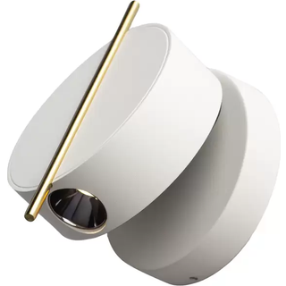 Maytoni LED-væglampe Nuance, hvid/guldfarvet, Ø 10 cm