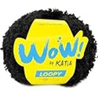 Katia Wow Loopy 153 Sort Indhold:100% polyester Vægt/længde: 150 g = ca. 60 meter Anbefalede pinde: 9-10 mm Strikkefasthed: 10 x 10 cm = 8 m x 10 p Vask: Finvask 30℃ / Tåler ikke tørretumbling.