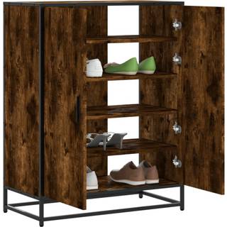 Skoskab 75X38X97,5 Cm Konstrueret Træ Og Metal Etræ - Røget eg