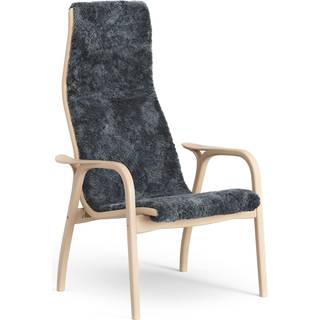 Swedese Lamino lænestol med fodskammel lakeret bøg/fåreskind Charcoal (mørkegrå)