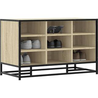 skobænk 84x40x53,5 cm konstrueret træ og metal sonoma-eg