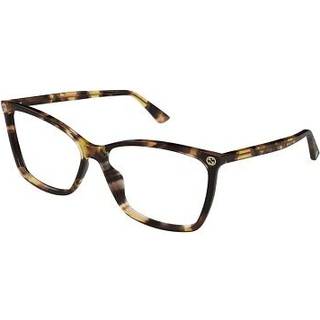 Gucci Kvinde GG0025O 016 Vista -rammer Acetat Havana Transparent Cat Eye