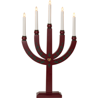 Lysestage Elias Tradition femflammet rød