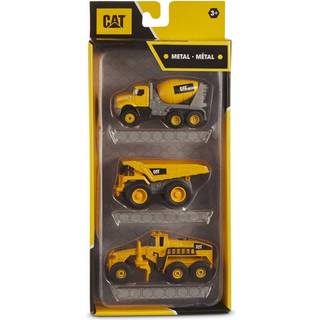 CAT Anlægsmaskiner - cementblander, dumper og vejhøvler i metal - 3-pak 10 cm