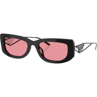 Prada Kvinde PR 14YS 1AB30L Solbriller Acetat Sort Rosa Firkantet Normal