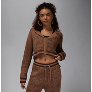 Maskinstrikket Air Jordan-cardigan til kvinder - brun - S (EU 36-38)