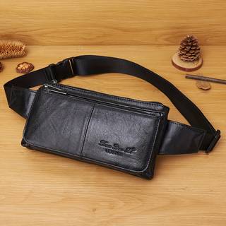 TEMU -border Men's Vintage Leather Waist Bag, Multifunctional Crossbody Chest Bag For Outdoor Sports Phones.