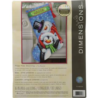 Dimensioner H?ndv?rk N?lekrafts N?lepoint Stocking Kit Polar Pals