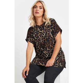 Yours Curve Yours Curve Brown Leopard Print Grown On T-Shirt