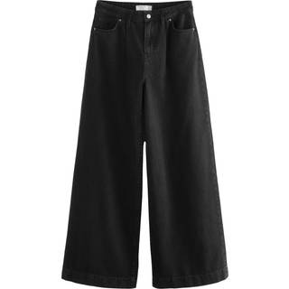 Next Black Palazzo Wide Leg 100% Cotton Jeans