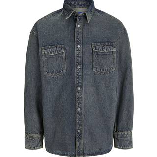 Jack & Jones Austin Wide Fit Denim Shirt LS Light Blue Denim