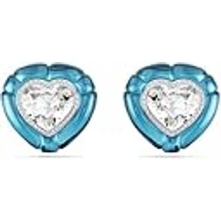 Dulcis Ohrclips, Herzschliff, Pavé, Herz, Blau, Rhodiniert