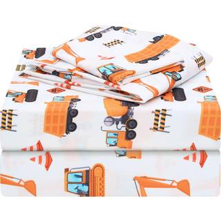 Joiiedomi Kids Twin Sheet Set Construction Vehicle - 3 stykker blød mikrofibersengene - Deep Pocket Wrinkle Fre