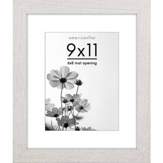 AmericanFlat 9x11 -billedramme med knust -resistent glas - Brug som 6x8 ramme med Mat eller 9x11 ramme uden Mat - Hudson Collection - Bred fotora