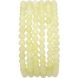 Beadia Natural Lemon Jade Stone Round Loose Semi Gemstone Perler til smykker, der fremstiller 4 mm 38 cm/streng