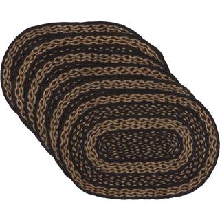 VHC Brands Classic Country Primitive Tabletop & Kitchen-Farmhouse Jute Black Placemat Set på 6 12 """" X 18 """"