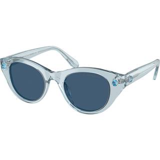 Swarovski Kvinde SK6025 106555 Solbriller Acetat Blå Blå Rund Normal