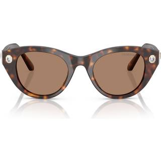 Swarovski Kvinde SK6025 100273 Solbriller Acetat Skildpadde Brun Rund Normal