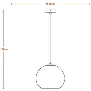 LEDVANCE hængelampe Kugle, Ø 26 cm, brun, bølgepap, E27