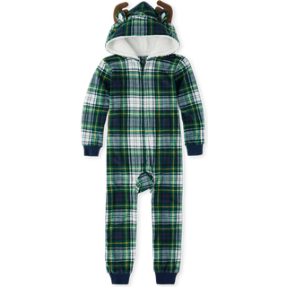 The Children's Place Familie Matchende Juleferie Fleece Pyjamas S?t Voksen Big Kid Toddler Baby Kids - Onesie MOOSE PLAID XX-Large