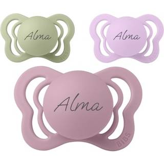 Bibs Couture, Str. 1 (0-6 Mdr.), Anatomisk - Silikone, Sutter Med Navn , 5-pak