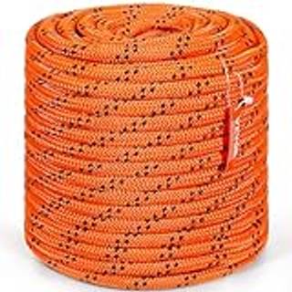 Vevor dubbel flätat polyester rep 3/4 i x 220 ft 24 strängar 20000 kg bryt styrka utomhus rep arborist riggning rep för rock vandring camping gun