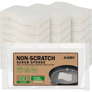 AIDEA Skrubesvamp uden ridser-24Count Svampe Kkken Naturlig svamp til ikke-klbende kkkengrej Cellulosesvampe til opvask Rengringskraft til k