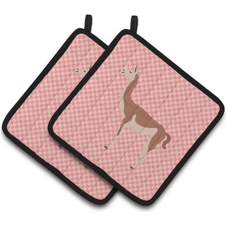 """"Carolines Treasures Guanaco Pink Check Dekoreret Grydeholder 7,5"""""""" x 7,5""""""""""""""