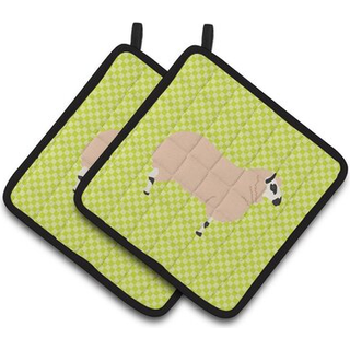 """"Carolines Treasures Kerry Hill Sheep Gr?n dekoreret grydeholder 7,5"""""""" x 7,5""""""""""""""