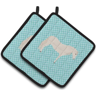 """"Caroline's Treasures Paso Fino Horse Blue Check Dekoreret Grydeholder 7,5"""""""" x 7,5""""""""""""""