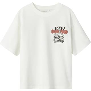 Name It T-shirt Cloud Dancer Med Tasty Burger Print