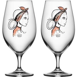 Kosta Boda All about you ølglas 40 cl 2-pak Near you beer (rusty orange)