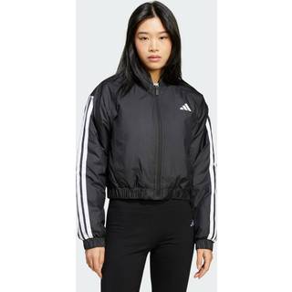 Essentials 3-Stripes Insulated Crop bomberjakke - Black - L
