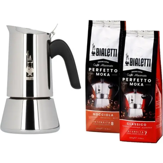 Bialetti New Venus 6 Kop. Espressokande Stål Inkl. 2x250g Bialetti Malet Kaffe