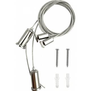 Wire ophæng til armatur - 1 meter, justerbar højde, sæt med 2 stk