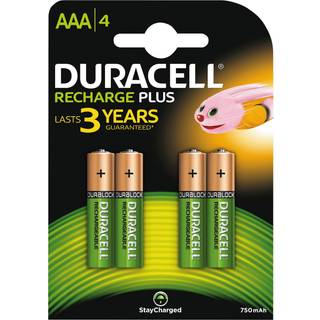 Duracell Duralock Recharge Ultra AAA Micro NiMH-Batteri 900mAh 4er Blister