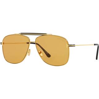 TOM FORD Mand FT1017 JADEN 30E Solbriller Metal Guld Brun Firkantet Normal