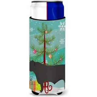 """"Caroline's Treasures Black Angus Cow Christmas Dekorative Can Hugger Slim Multicolor""""