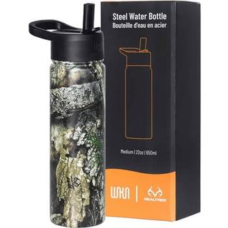 Wildkin Realtree Apx 22oz børn Vandflaske-Lækagefast vakuumisoleret holdbar let rensning
