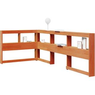 Bogreol Hovedgærde L-Formet 160 Cm Massivt Fyrretræ - Gyldenbrun / 118.5 x 218.5 x 80 cm