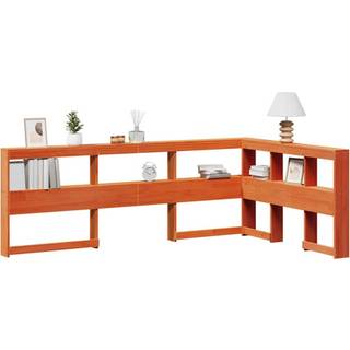 Bogreol Hovedgærde L-Formet 160 Cm Massivt Fyrretræ - Gyldenbrun / 138.5 x 208.5 x 80 cm