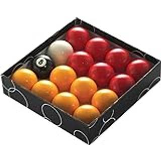 PowerGlide Classic Standard røde og gule poolbolde 57mm - i æske