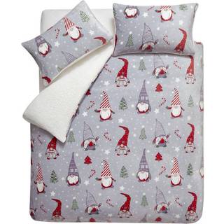 Catherine Lansfield Catherine Lansfield Silver Grey Christmas Festive Gonk Cosy Fleece Duvet Cover Set