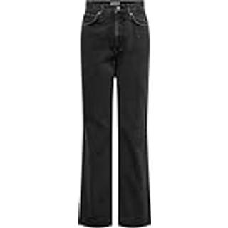 Only - Onlsilje Straight Wide Blk - 4463637 Washed Black