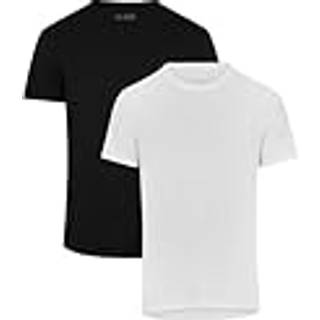 MODAL CREW NECK T-SHIRT FOR MEN - Black | White / M / 2-Pack