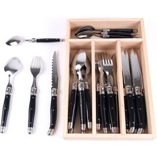 Laguiole bestik kasse 24 dele sort.