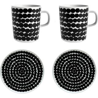 Marimekko Räsymatto morgenmadssæt Hvid-sort