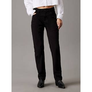 High Rise Straight Trousers - Black - 28NI